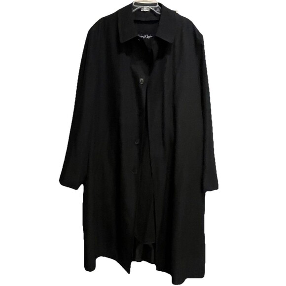Calvin Klein Other - Calvin Klein Men's Black Trench Coat 44 L Thermolite Removable Liner Model Blend